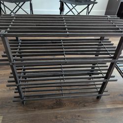 Furinno Pine Solid Wood 4-Tier Shoe Rack, Classic, Espresso