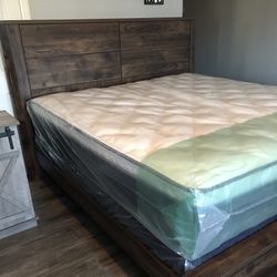 New King Size Bed Frame With Mattresses Included!