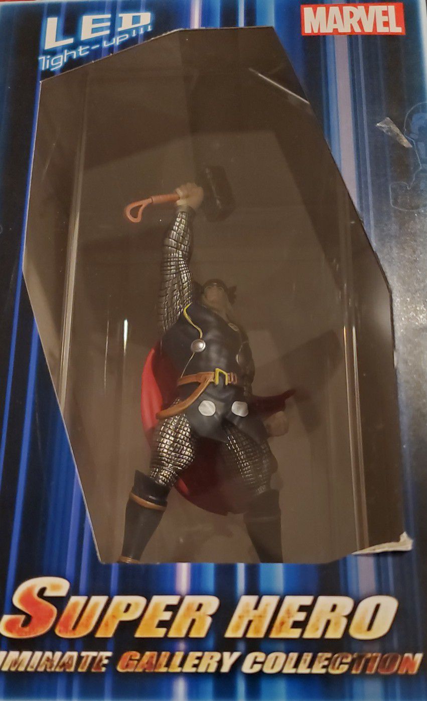 Thor Light Up Figure Avengers Marvel Led With Display Case 