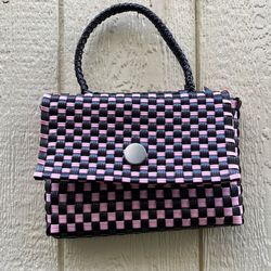 Pink and Black Checkered Purse
