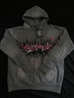 Pink And Grey Hellstar Hoodie Size-S