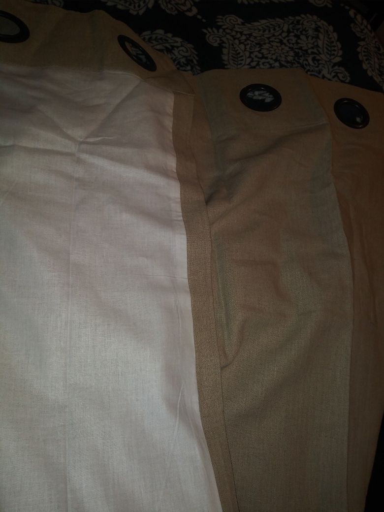 FREE Heavy weight beige lined drapes 2 panels 48×84