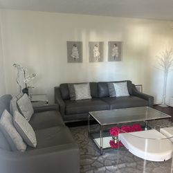 2 Modway Harness 83.5” Leather Sofas – $600 for Both