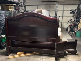 Queen bed frame with foundation