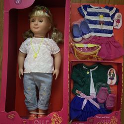 Our Generation Girl Doll Rowan Blonde With Two Outfits