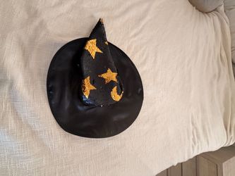 Black and Gold Witch Hat Kids & adult Costume