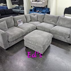 BRAND NEW 4PCS SECTIONAL SOFA SET WITH OTTOMAN AND ACCENT PILLOW INCLUDED $549