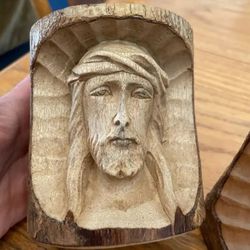 Jesus Wood Carvings 4” Tall & 3 1/2” Available