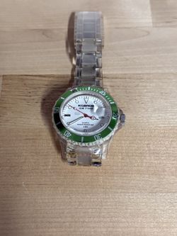 K&BROS Men's Ice-Time Green Bezel Watch