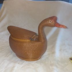 Asian Woven Bamboo Basket With Hinged Lid