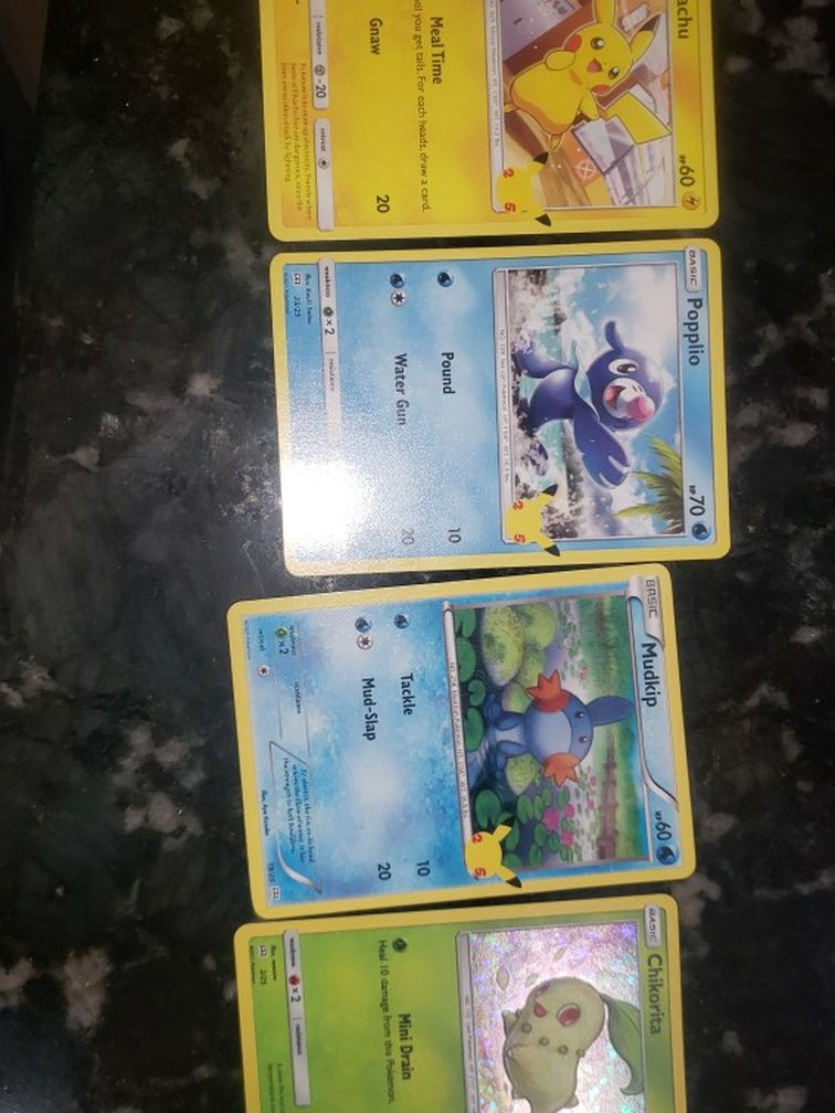 Chikorita/pikachu/popplio/mudkip