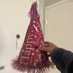 LARGE PINK 'Happy Birthday' PARTY HAT