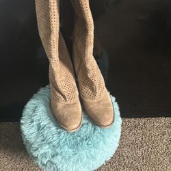 Knee High Camel Color Boots 9 1/2