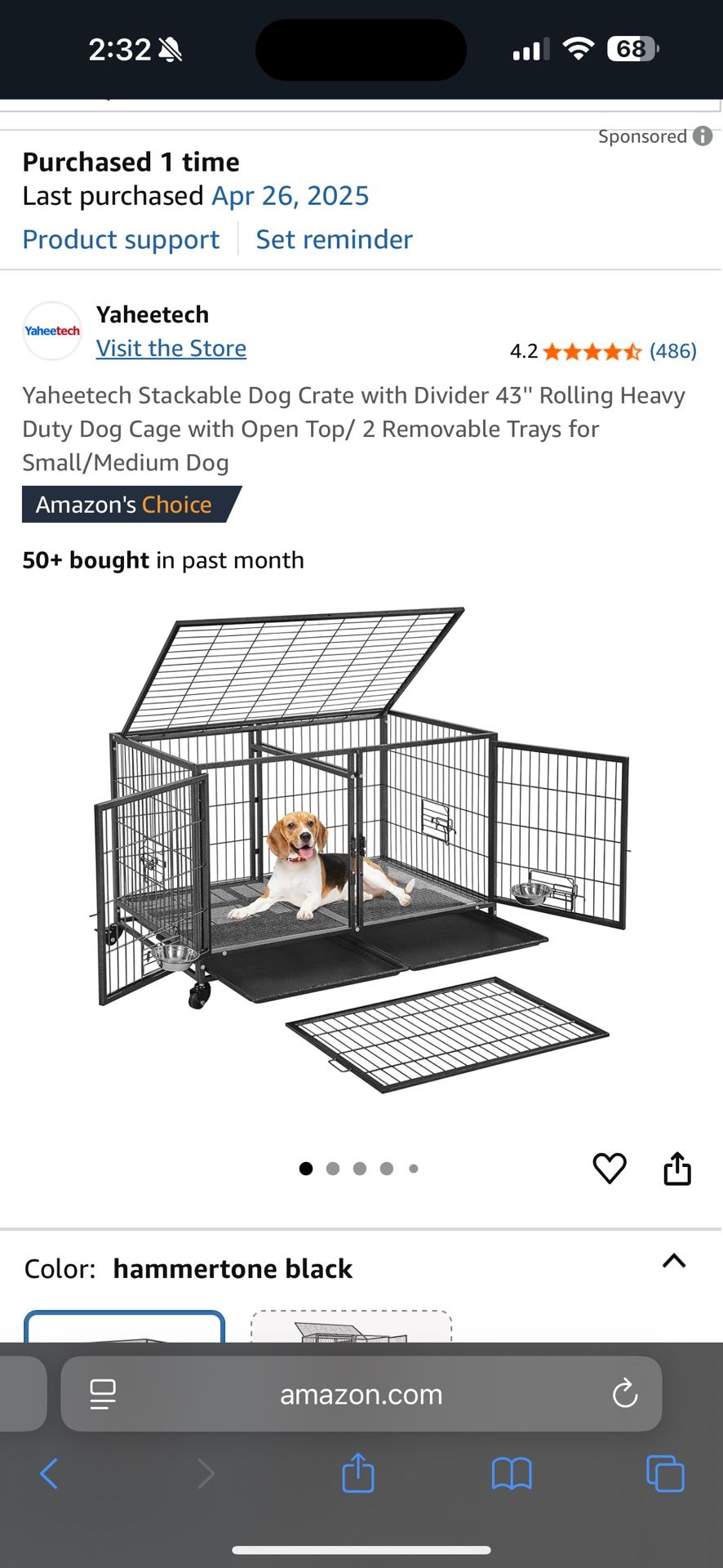 Heavy Duty Dog Cage (divider Included)