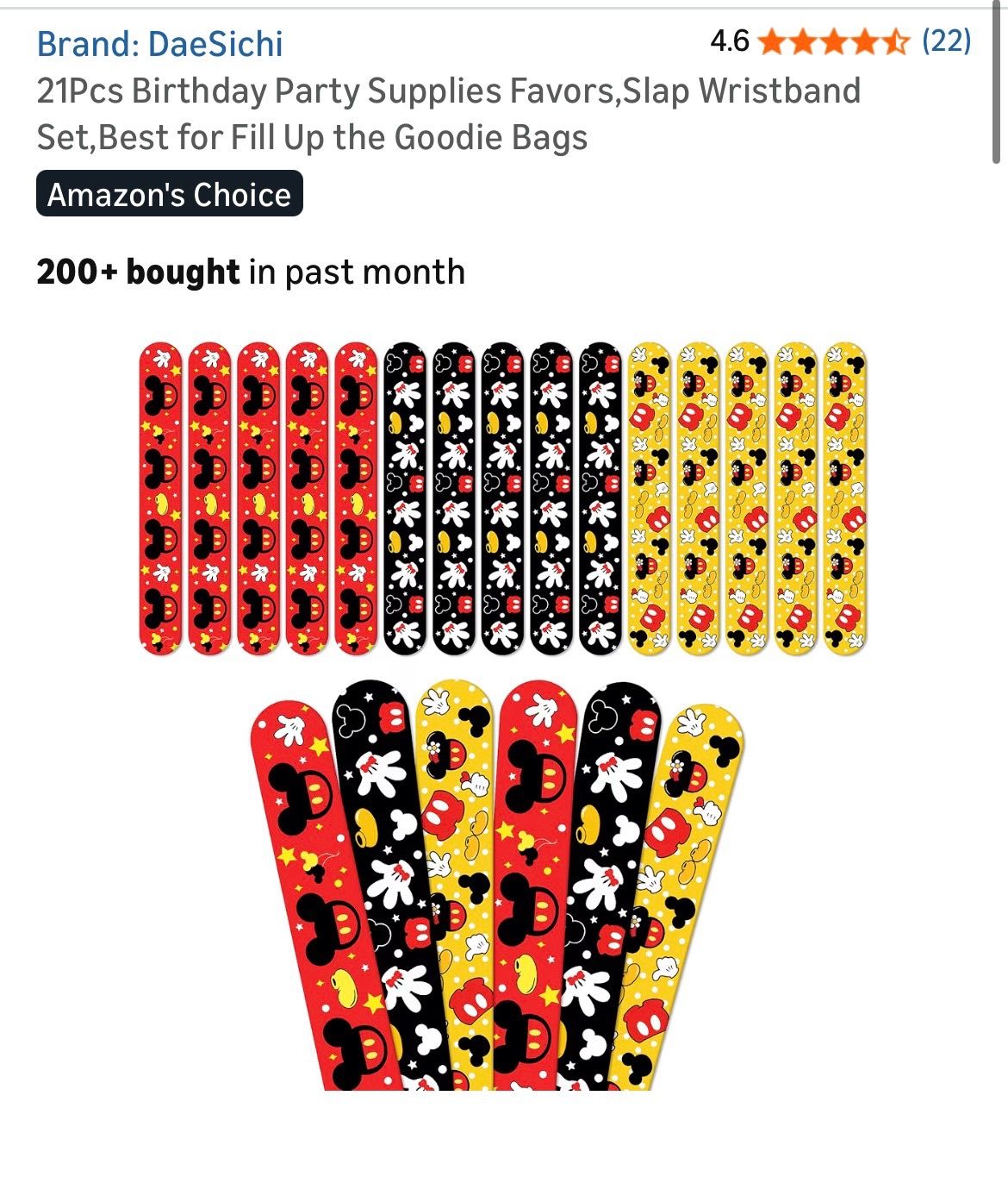 Mickey Mouse slap wristbands