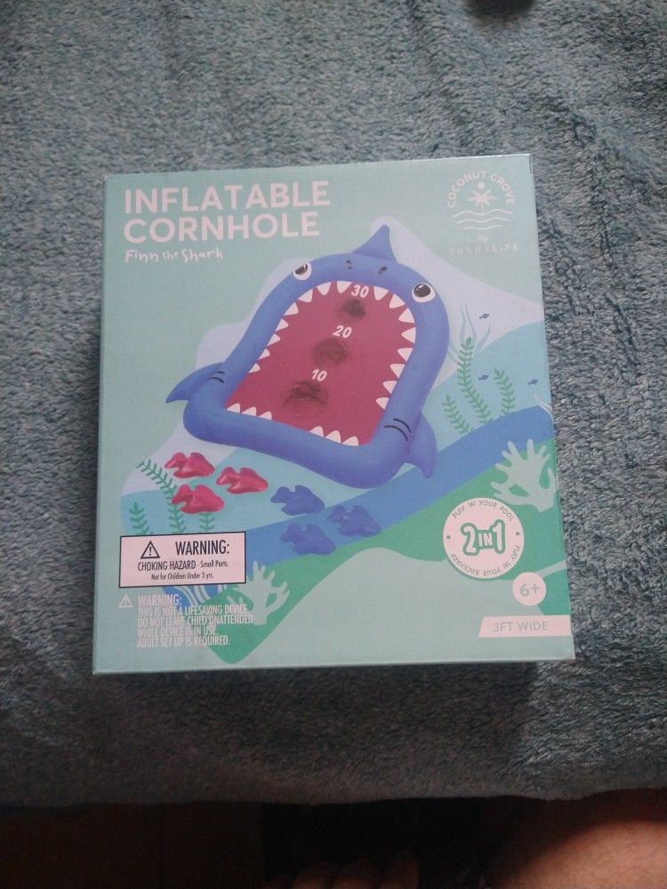 🏖️ NEW Inflatable Cornhole – “Finn the Shark” | Just $18!