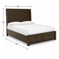Full Queen Bed W/ Storage Drawers 