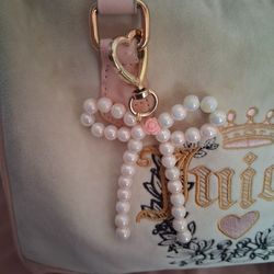 Pink Rose With Glass White Beads