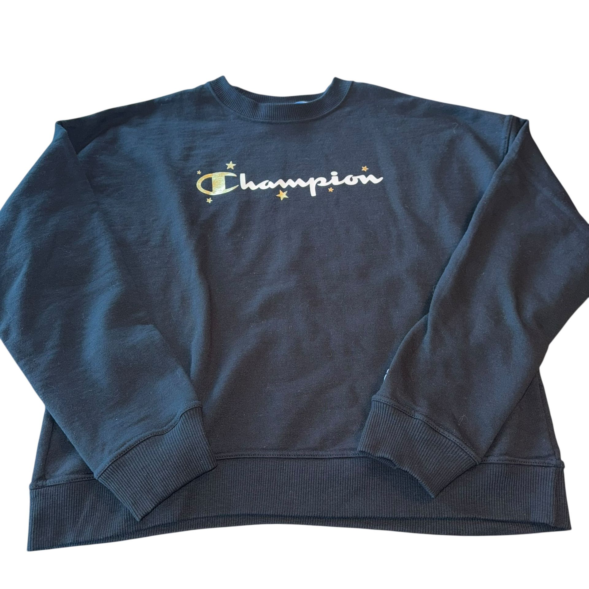 Champion Pullover Sweatshirt Crewneck Long Sleeve Black Women’s  Size Medium    Great pre owned condition, no signs of wear. No stains or holes.  Ches