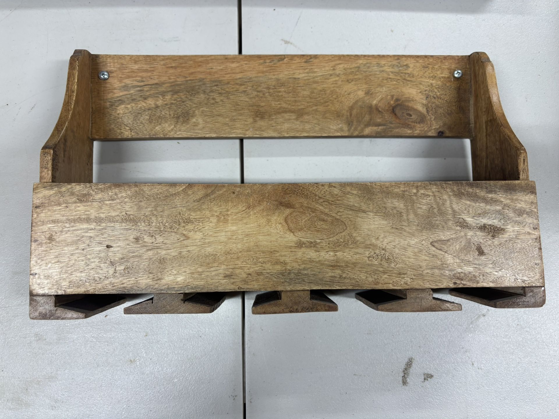 Wine rack with 4 wine glass holders