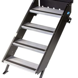 MORryde STP-212 StepAbove Fold-Up RV Entry Step - 4-Step (8" Step Rise), Fits 26 to 28"" Door Width