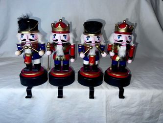 Set of 4 Christmas Nutcracker Stocking Holders selling only as a set