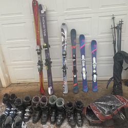 Skis, Boots Bindings, Poles, Bags