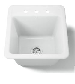 Kohler
Park Falls 21" Single Basin Undermount or Drop In Cast Iron Utility Sink with Three Faucet Holes