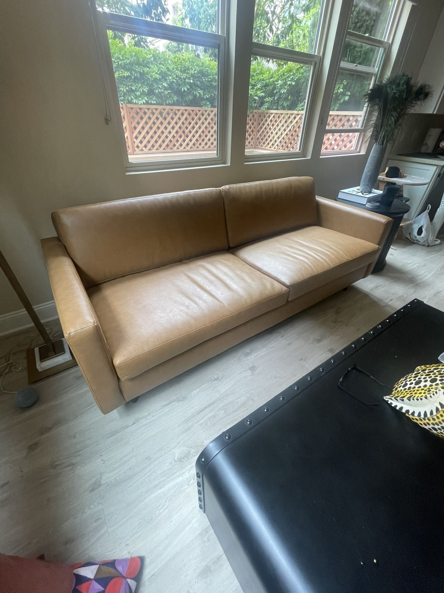 Tan Leather Sofa Like New 