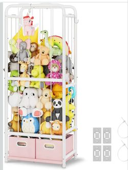 Multi-Purpose Storage Organizer with 2 Bins, Vertical Storage Solution with Elastic Bands and Hooks, Space-Saving Organizer for Bedroom, Living Room, 