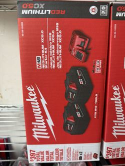 Milwaukee Battery Kit 5.0 Ah Qty 2 & Charger 