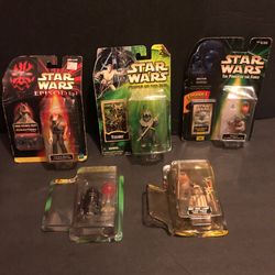 Star Wars 6 new 1990s figures toys 3 sealed & 3 complete in bubble vintage retro action figure