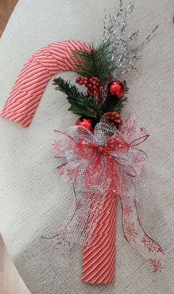 Homemade candycane wreath