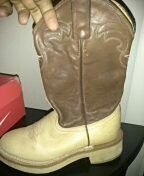 All leather children cowboy boots