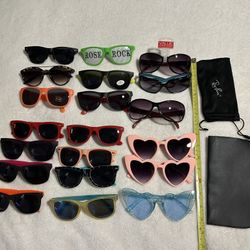 Lot 20 pairs color aviator sunglasses black case pink red party rave beach girl