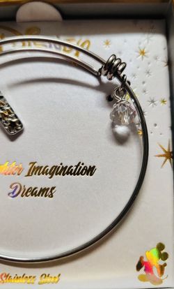 Disney Mickey Mouse Stainless Steel Charm Adhustable Bracelet Jewelry