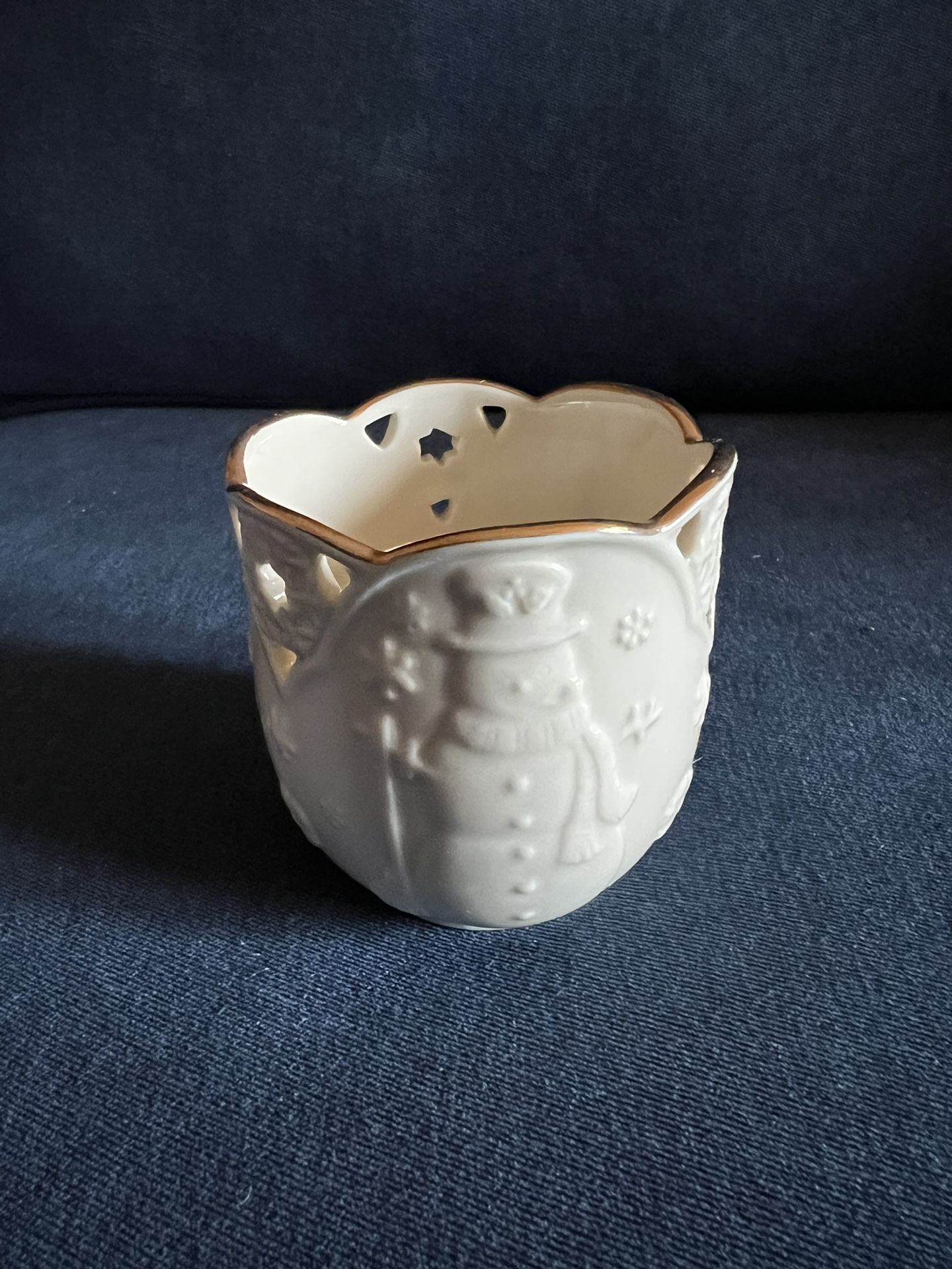 LENOX Porcelain Votives Merry Lights Votives, Boxed Snowman Candle Holder