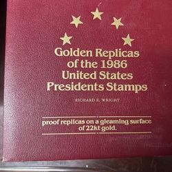 Golden Replicas 1986 US Presidents Stamps — 22kt Gold (31)