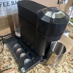 nespresso machine + frother + pods