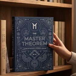 2019 The Master Theorem A Book of Puzzles Intrigue & Wit By Author Known As "M". The item shown is The Master Theorem: A Book of Puzzles, Intrigue, an