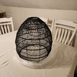 Wicker Pendant Light Fixture w/ Bulb and Installation Kit