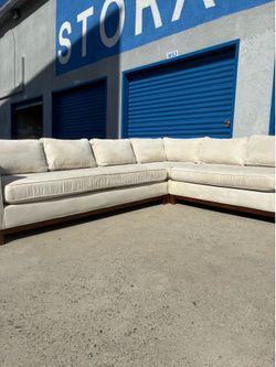 Mitchell Gold + Bob Williams Performance Velvet Beige Couch 🛻Delivery Available🛻