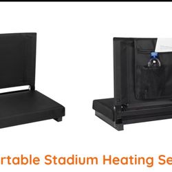 (20008) Heated Stadium Seat for Bleachers with Back Support, Folding Bleacher Seat Portable Stadium Chair, USB 3 Levels for Heat, Bleacher Chair for O
