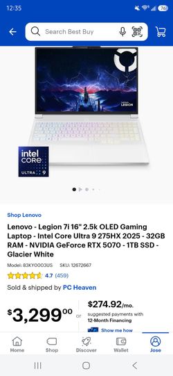 Lenovo - Legion 7i Ultra 9 5070 32gb