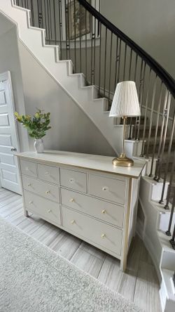 Modern Two-Tone Bedroom Set | Solid Wood Dresser & Matching Nightstand | Refinished