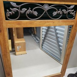 Dresser Mirror. Real Wood. Real Metal