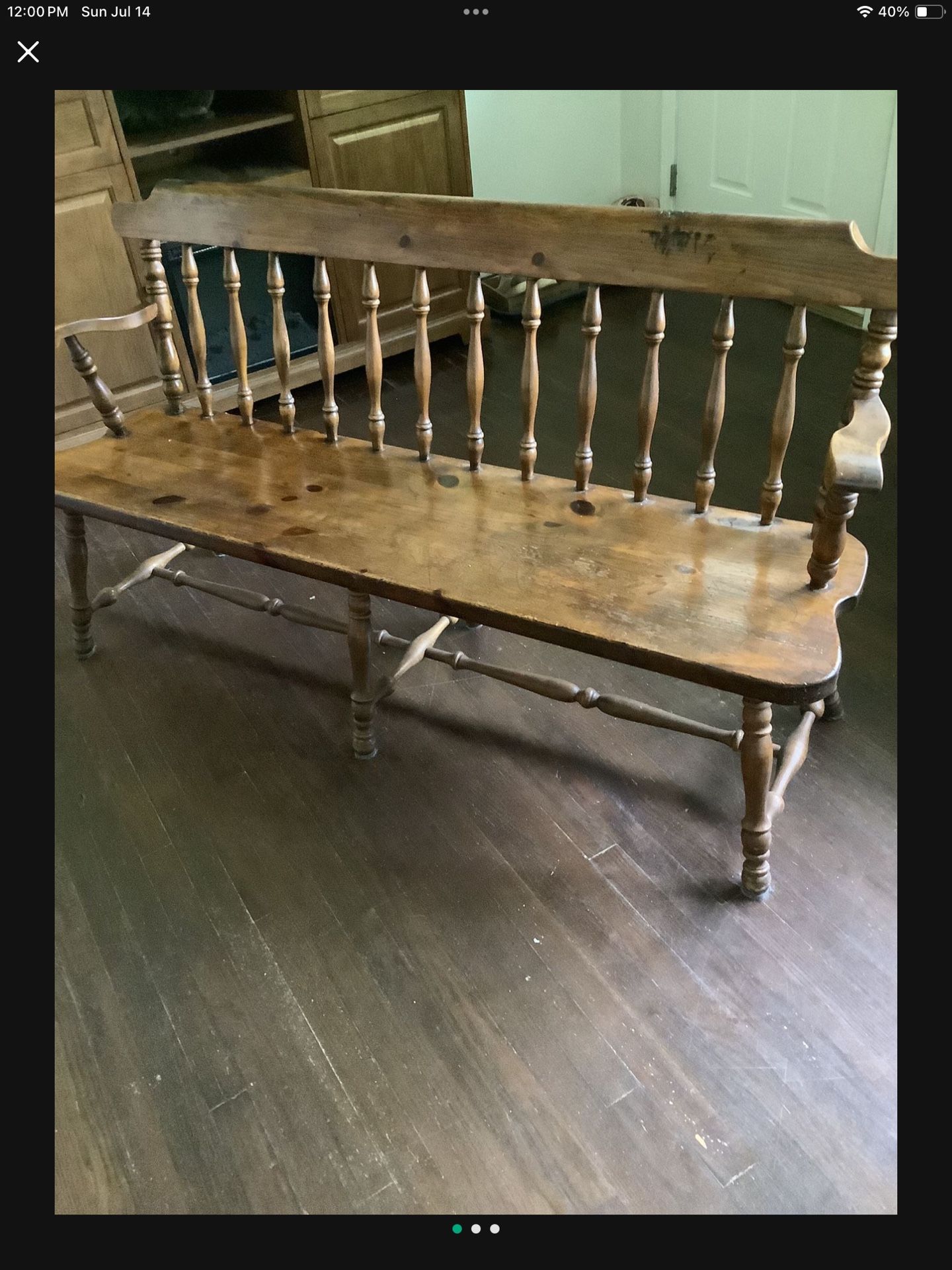 Vintage Ethan Allen Deacons Bench