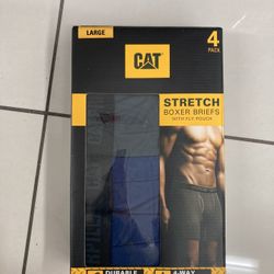 NWT CAT Men’s Stretch Boxer Briefs 4 Pairs Size L