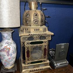 Antique Stained Glass Lantern 