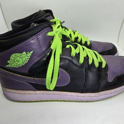 Air Jordan 1 Retro Night Vision Joker Shoes Men 11 Black Purple Athletic Sneaker